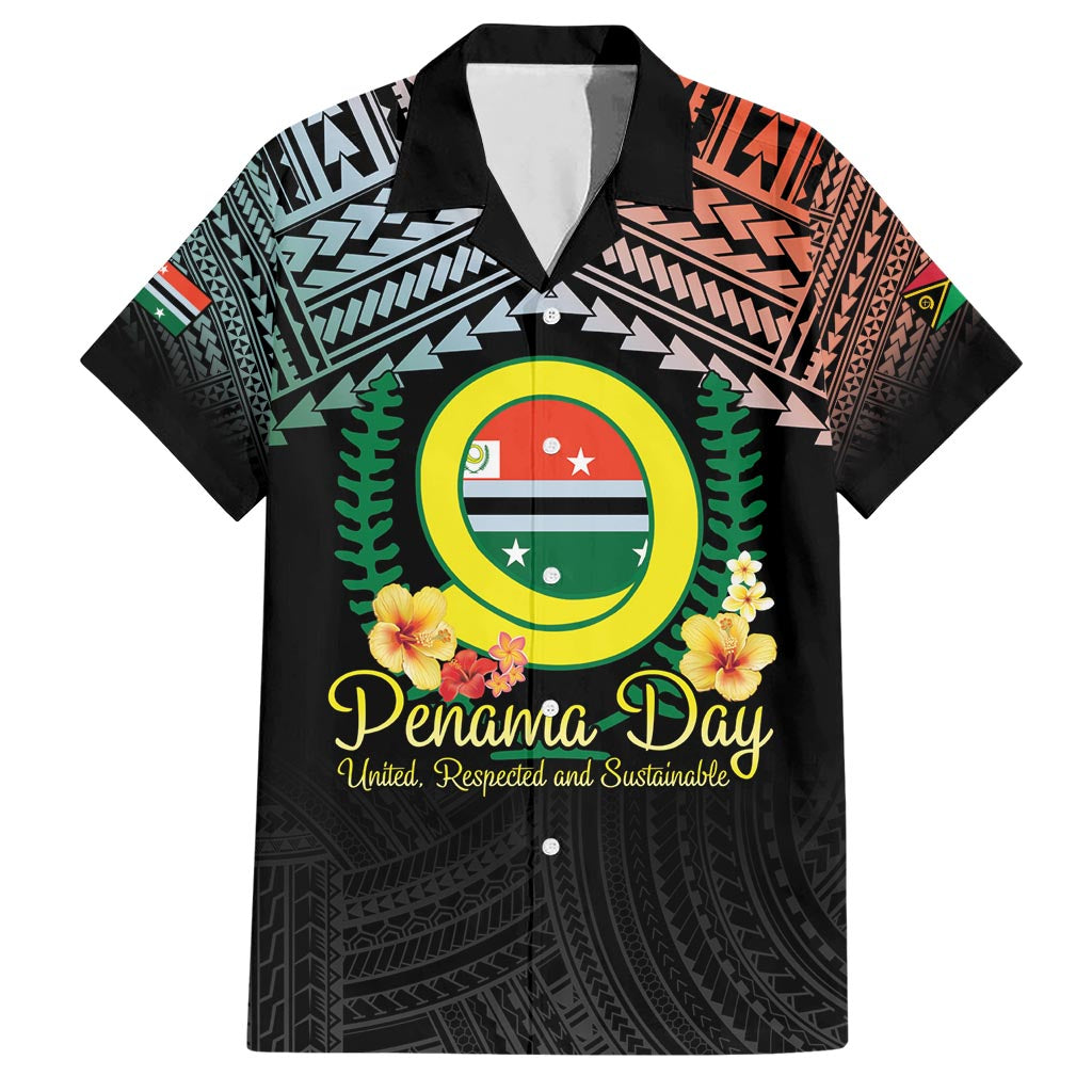 Personalised Penama Day Hawaiian Shirt Vanuatu Provinces Polynesian Pattern LT14 Black - Polynesian Pride