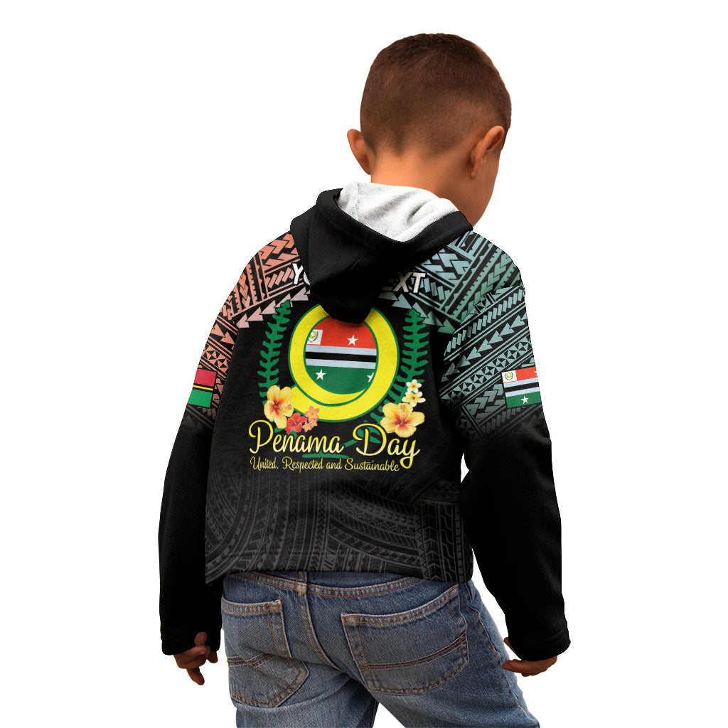 Personalised Penama Day Kid Hoodie Vanuatu Provinces Polynesian Pattern