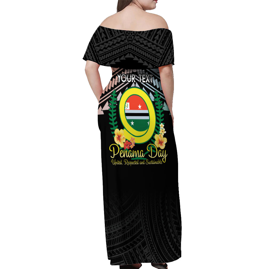 Personalised Penama Day Off Shoulder Maxi Dress Vanuatu Provinces Polynesian Pattern LT14 - Polynesian Pride
