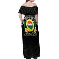 Personalised Penama Day Off Shoulder Maxi Dress Vanuatu Provinces Polynesian Pattern LT14 - Polynesian Pride