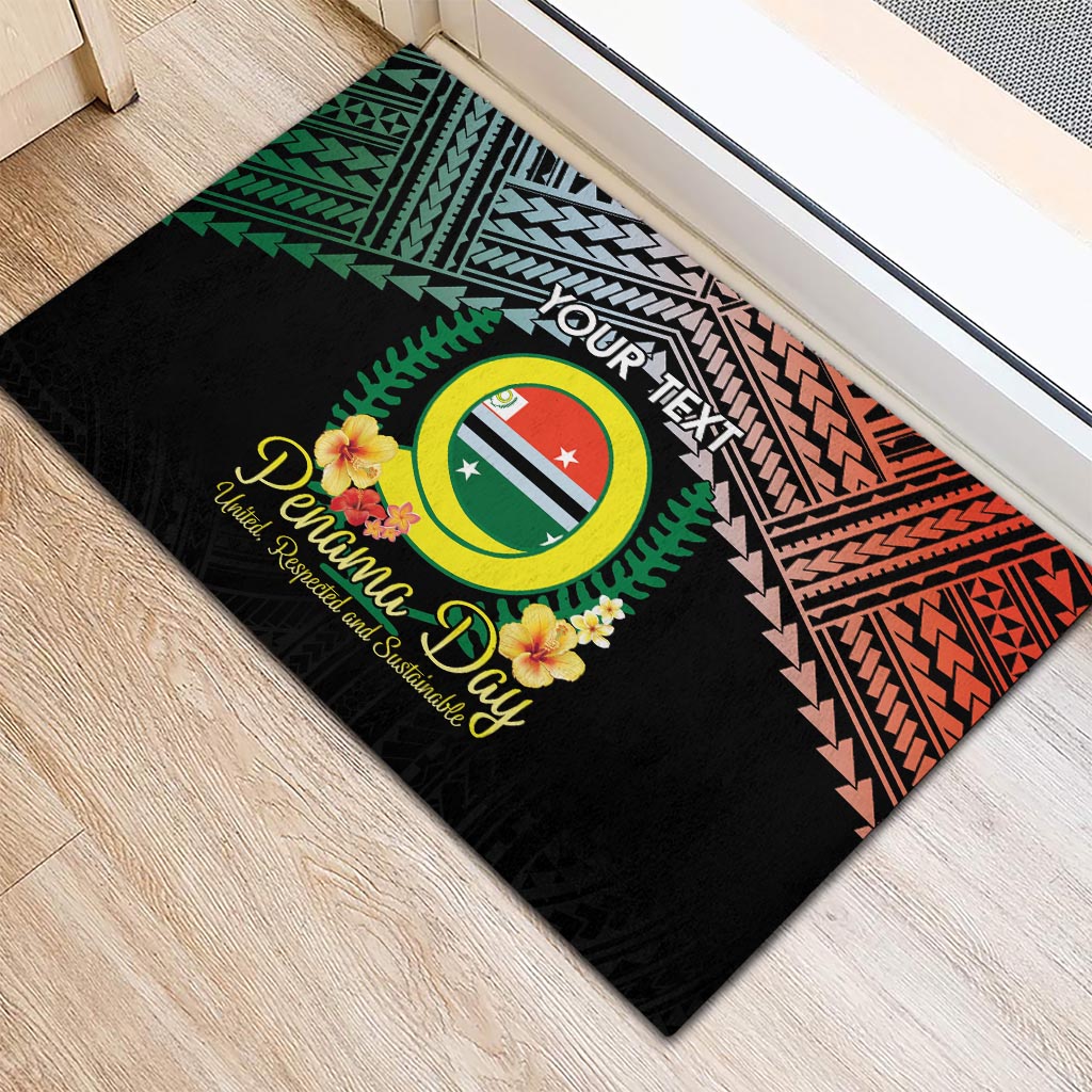 Personalised Penama Day Rubber Doormat Vanuatu Provinces Polynesian Pattern LT14 - Polynesian Pride