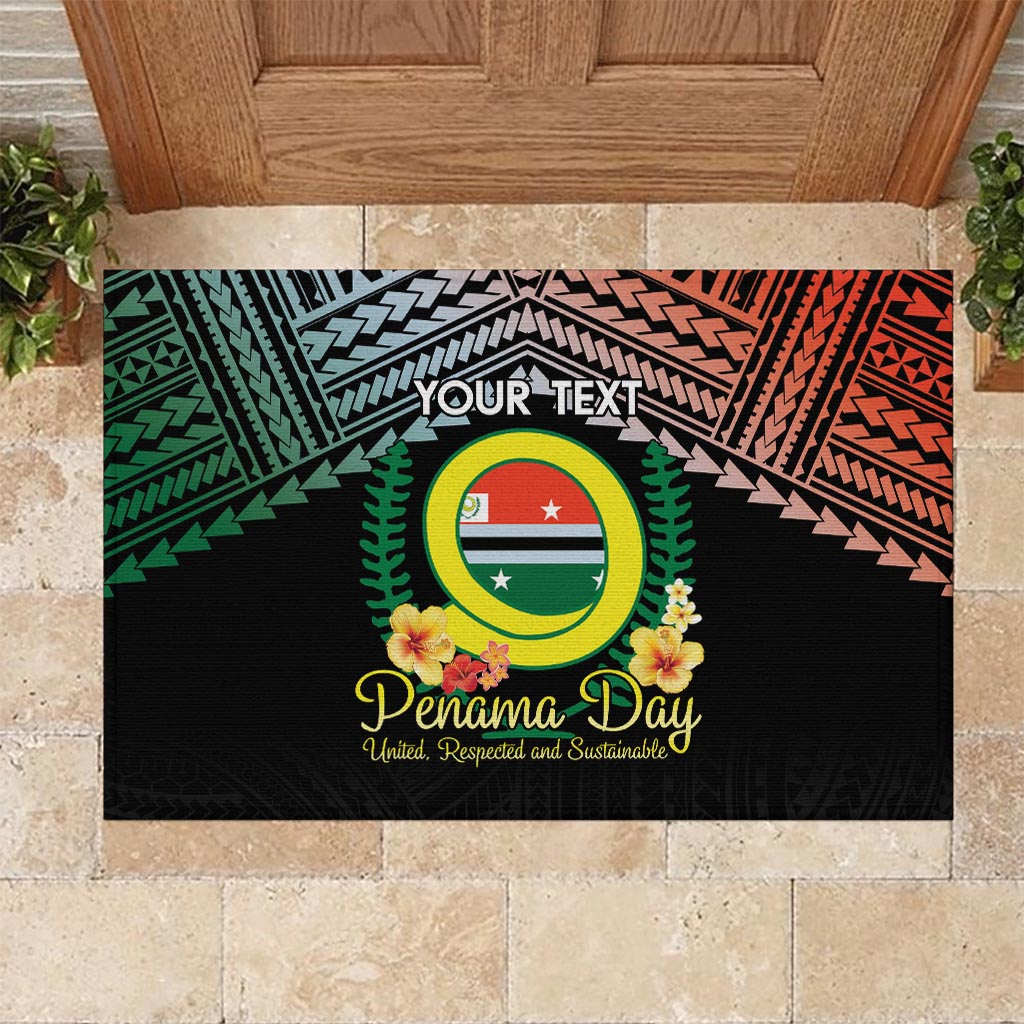 Personalised Penama Day Rubber Doormat Vanuatu Provinces Polynesian Pattern LT14 - Polynesian Pride