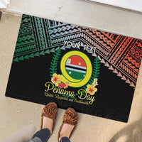 Personalised Penama Day Rubber Doormat Vanuatu Provinces Polynesian Pattern LT14 - Polynesian Pride