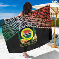 Personalised Penama Day Sarong Vanuatu Provinces Polynesian Pattern LT14 One Size 44 x 66 inches Black - Polynesian Pride