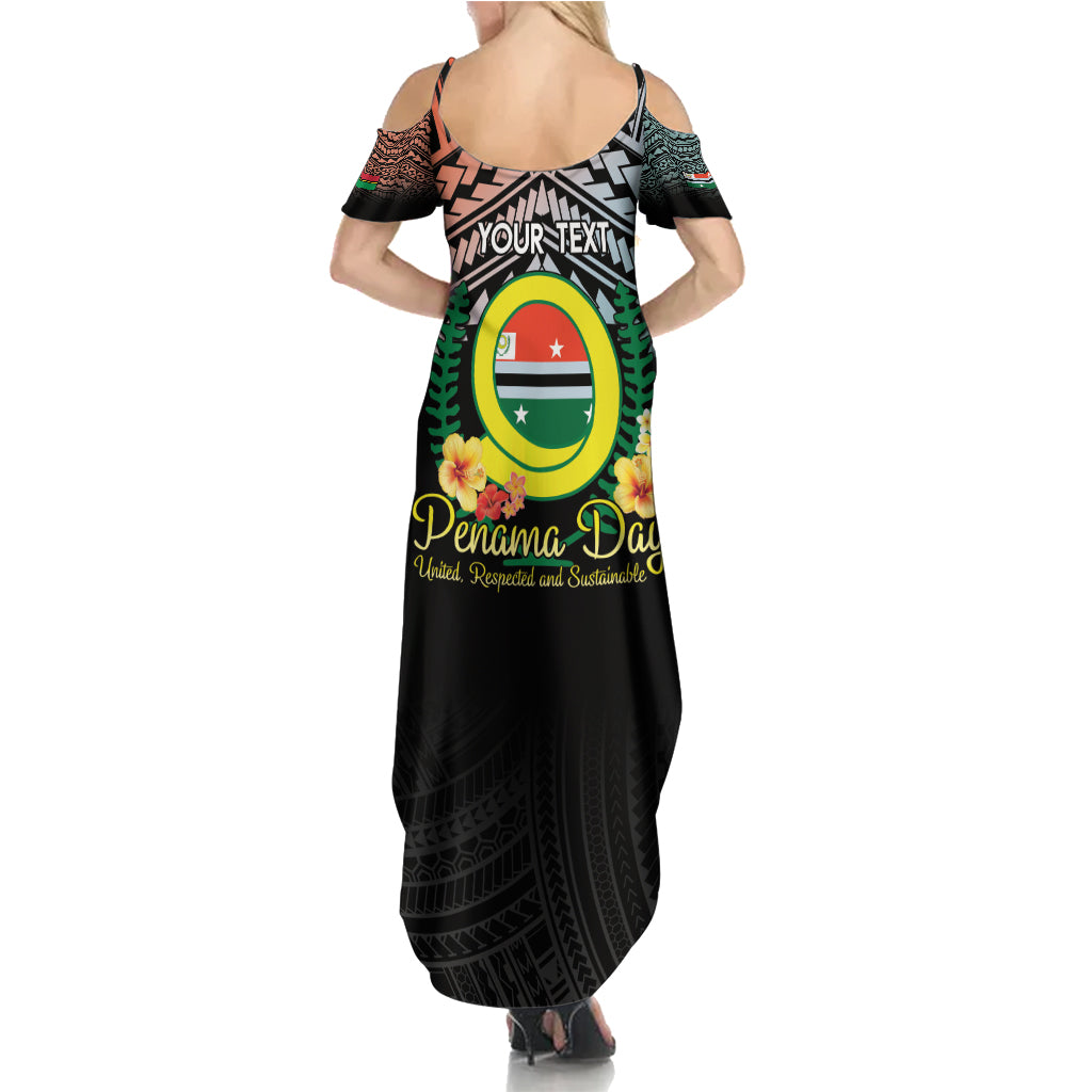 Personalised Penama Day Summer Maxi Dress Vanuatu Provinces Polynesian Pattern
