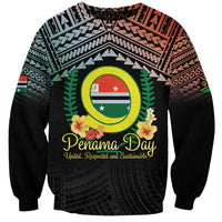 Personalised Penama Day Sweatshirt Vanuatu Provinces Polynesian Pattern LT14 Unisex Black - Polynesian Pride