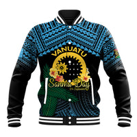Personalised Sanma Day Baseball Jacket Vanuatu Provinces Polynesian Pattern LT14 Unisex Black - Polynesian Pride