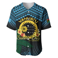 Personalised Sanma Day Baseball Jersey Vanuatu Provinces Polynesian Pattern LT14 Black - Polynesian Pride