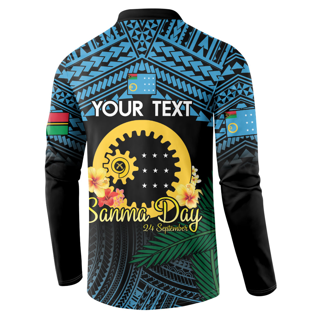 Personalised Sanma Day Button Sweatshirt Vanuatu Provinces Polynesian Pattern LT14 - Polynesian Pride