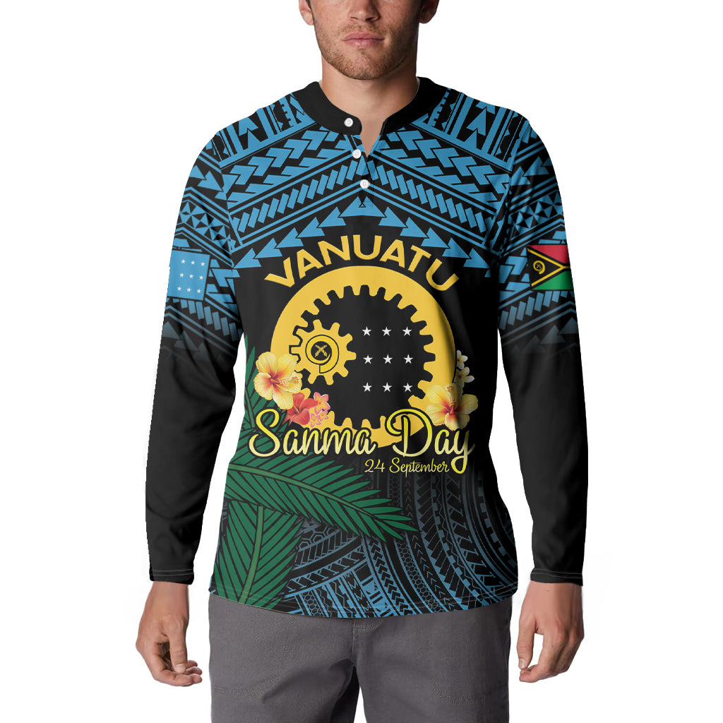 Personalised Sanma Day Button Sweatshirt Vanuatu Provinces Polynesian Pattern LT14 - Polynesian Pride