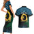 Personalised Sanma Day Couples Matching Short Sleeve Bodycon Dress and Hawaiian Shirt Vanuatu Provinces Polynesian Pattern