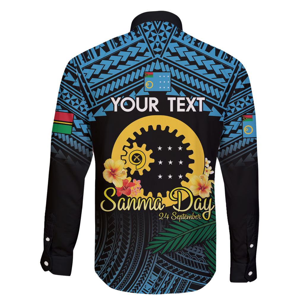 Personalised Sanma Day Family Matching Off Shoulder Short Dress and Hawaiian Shirt Vanuatu Provinces Polynesian Pattern LT14 - Polynesian Pride