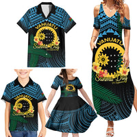 Personalised Sanma Day Family Matching Summer Maxi Dress and Hawaiian Shirt Vanuatu Provinces Polynesian Pattern LT14 - Polynesian Pride