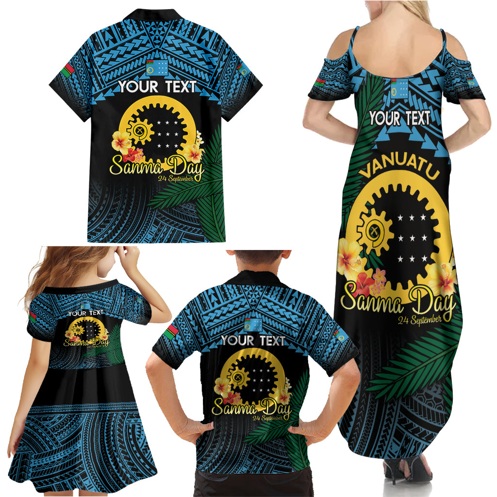 Personalised Sanma Day Family Matching Summer Maxi Dress and Hawaiian Shirt Vanuatu Provinces Polynesian Pattern LT14 - Polynesian Pride