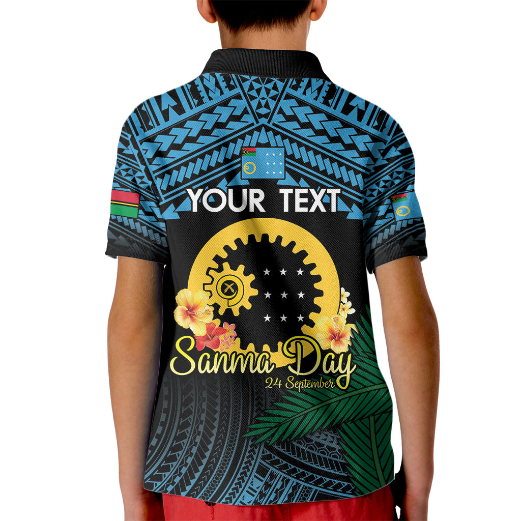 Personalised Sanma Day Kid Polo Shirt Vanuatu Provinces Polynesian Pattern LT14 - Polynesian Pride