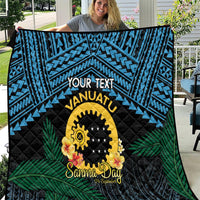 Personalised Sanma Day Quilt Vanuatu Provinces Polynesian Pattern LT14 Black - Polynesian Pride