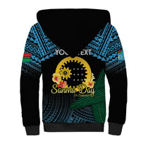 Personalised Sanma Day Sherpa Hoodie Vanuatu Provinces Polynesian Pattern