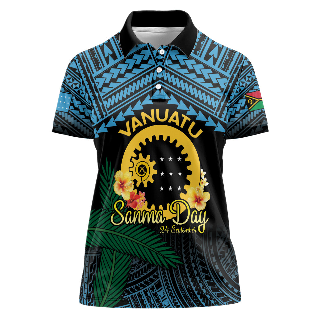 Personalised Sanma Day Women Polo Shirt Vanuatu Provinces Polynesian Pattern