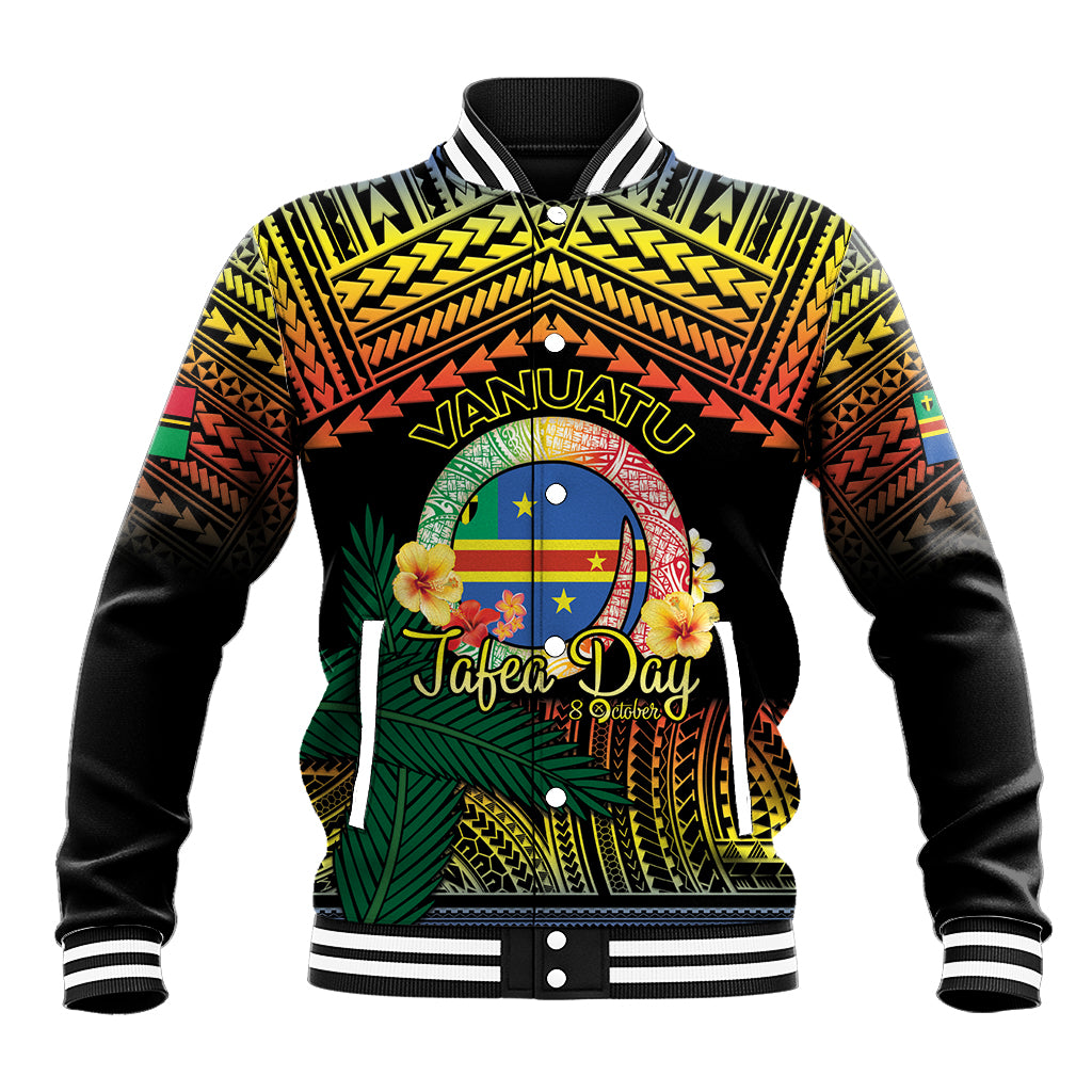 Personalised Tafea Day Baseball Jacket Vanuatu Provinces Polynesian Pattern LT14 Unisex Black - Polynesian Pride