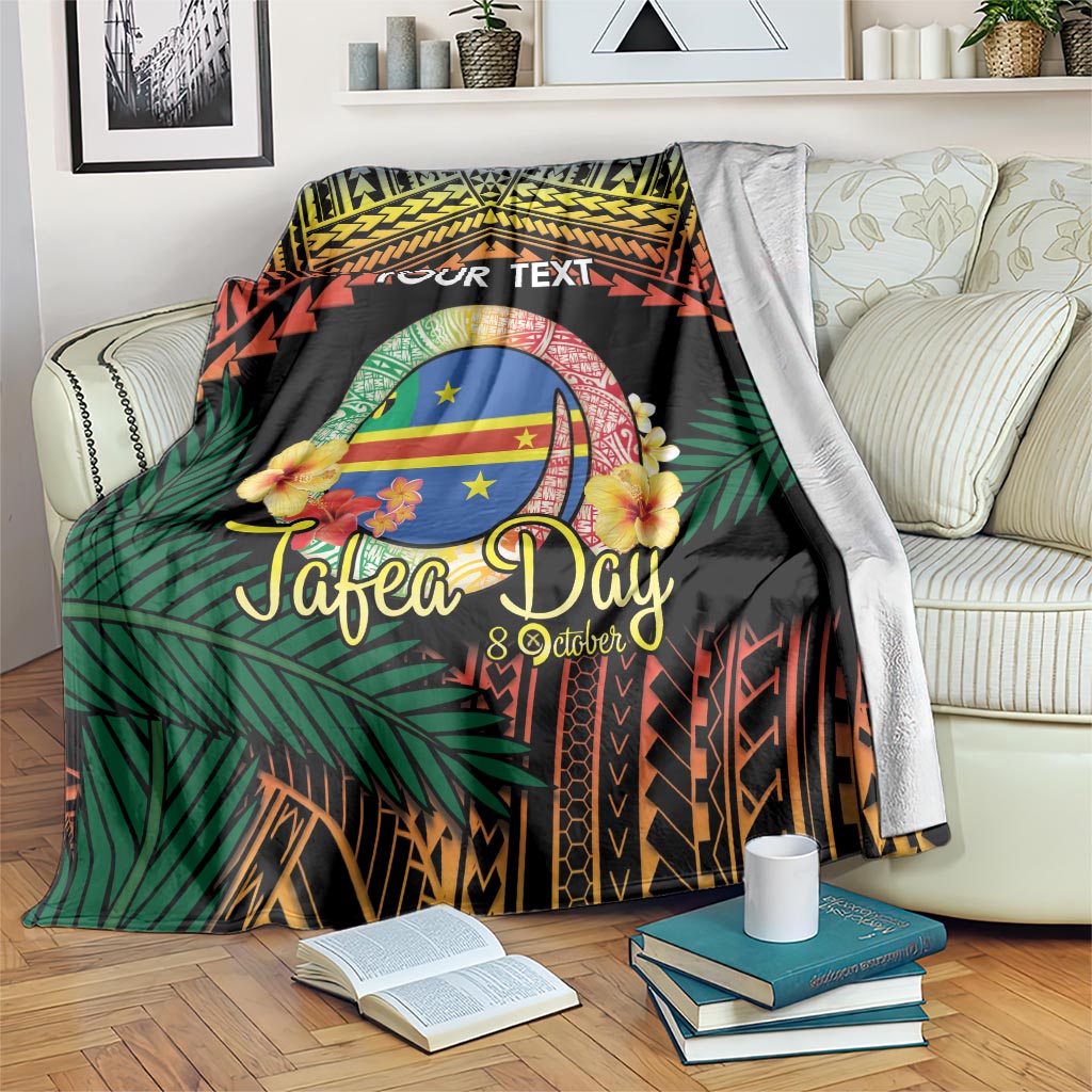 Personalised Tafea Day Blanket Vanuatu Provinces Polynesian Pattern LT14 Black - Polynesian Pride