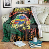 Personalised Tafea Day Blanket Vanuatu Provinces Polynesian Pattern LT14 Black - Polynesian Pride