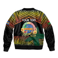 Personalised Tafea Day Bomber Jacket Vanuatu Provinces Polynesian Pattern