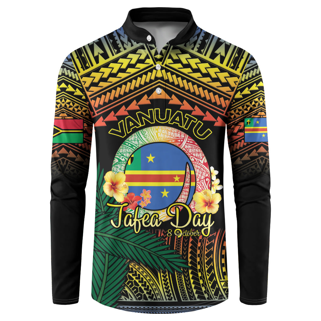 Personalised Tafea Day Button Sweatshirt Vanuatu Provinces Polynesian Pattern LT14 Black - Polynesian Pride