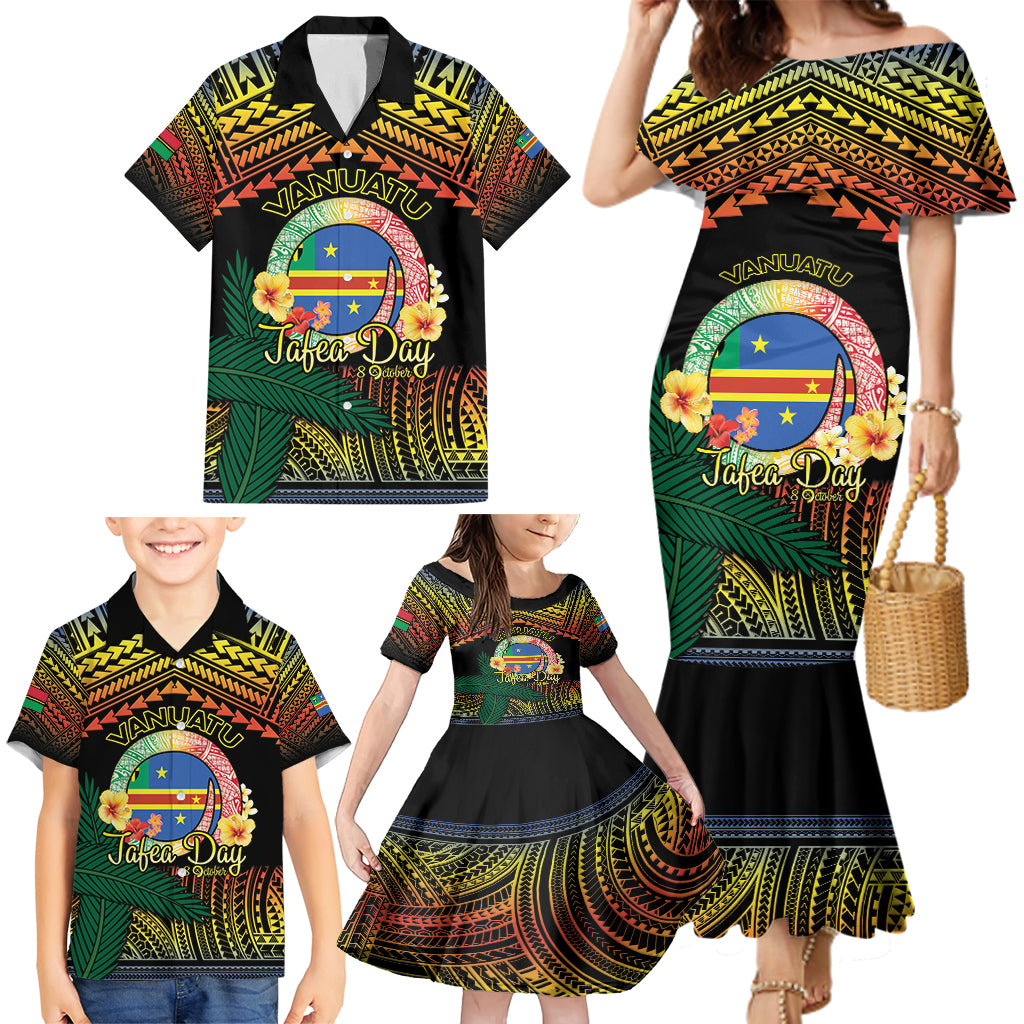 Personalised Tafea Day Family Matching Mermaid Dress and Hawaiian Shirt Vanuatu Provinces Polynesian Pattern LT14 - Polynesian Pride