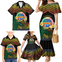 Personalised Tafea Day Family Matching Mermaid Dress and Hawaiian Shirt Vanuatu Provinces Polynesian Pattern LT14 - Polynesian Pride