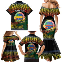 Personalised Tafea Day Family Matching Mermaid Dress and Hawaiian Shirt Vanuatu Provinces Polynesian Pattern LT14 - Polynesian Pride