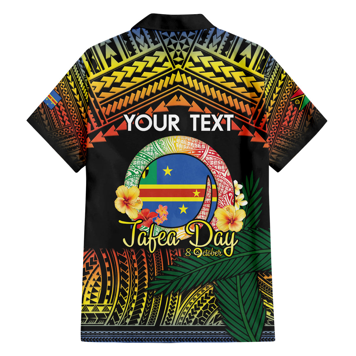 Personalised Tafea Day Family Matching Off The Shoulder Long Sleeve Dress and Hawaiian Shirt Vanuatu Provinces Polynesian Pattern