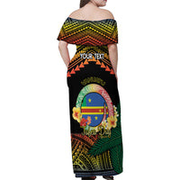 Personalised Tafea Day Family Matching Off Shoulder Maxi Dress and Hawaiian Shirt Vanuatu Provinces Polynesian Pattern LT14 - Polynesian Pride