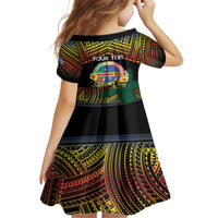 Personalised Tafea Day Family Matching Off Shoulder Short Dress and Hawaiian Shirt Vanuatu Provinces Polynesian Pattern LT14 - Polynesian Pride
