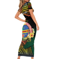 Personalised Tafea Day Family Matching Short Sleeve Bodycon Dress and Hawaiian Shirt Vanuatu Provinces Polynesian Pattern LT14 - Polynesian Pride
