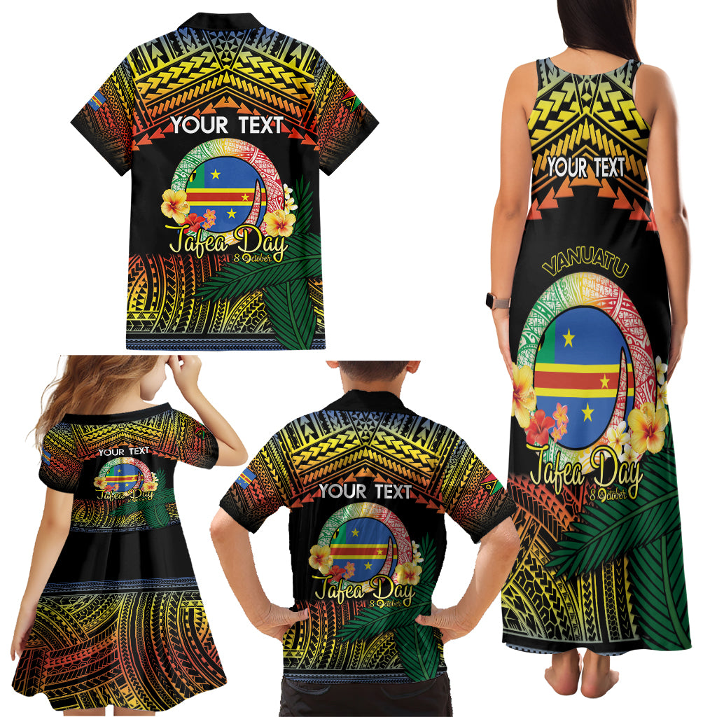 Personalised Tafea Day Family Matching Tank Maxi Dress and Hawaiian Shirt Vanuatu Provinces Polynesian Pattern LT14 - Polynesian Pride