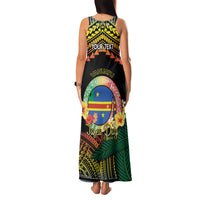 Personalised Tafea Day Family Matching Tank Maxi Dress and Hawaiian Shirt Vanuatu Provinces Polynesian Pattern LT14 - Polynesian Pride