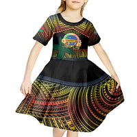 Personalised Tafea Day Kid Short Sleeve Dress Vanuatu Provinces Polynesian Pattern LT14 - Polynesian Pride