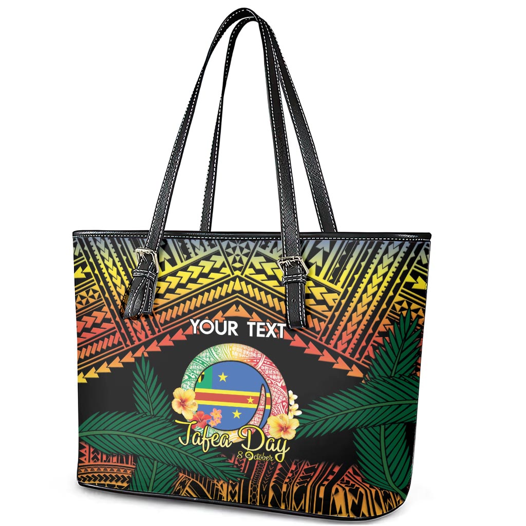 Personalised Tafea Day Leather Tote Bag Vanuatu Provinces Polynesian Pattern LT14 - Polynesian Pride