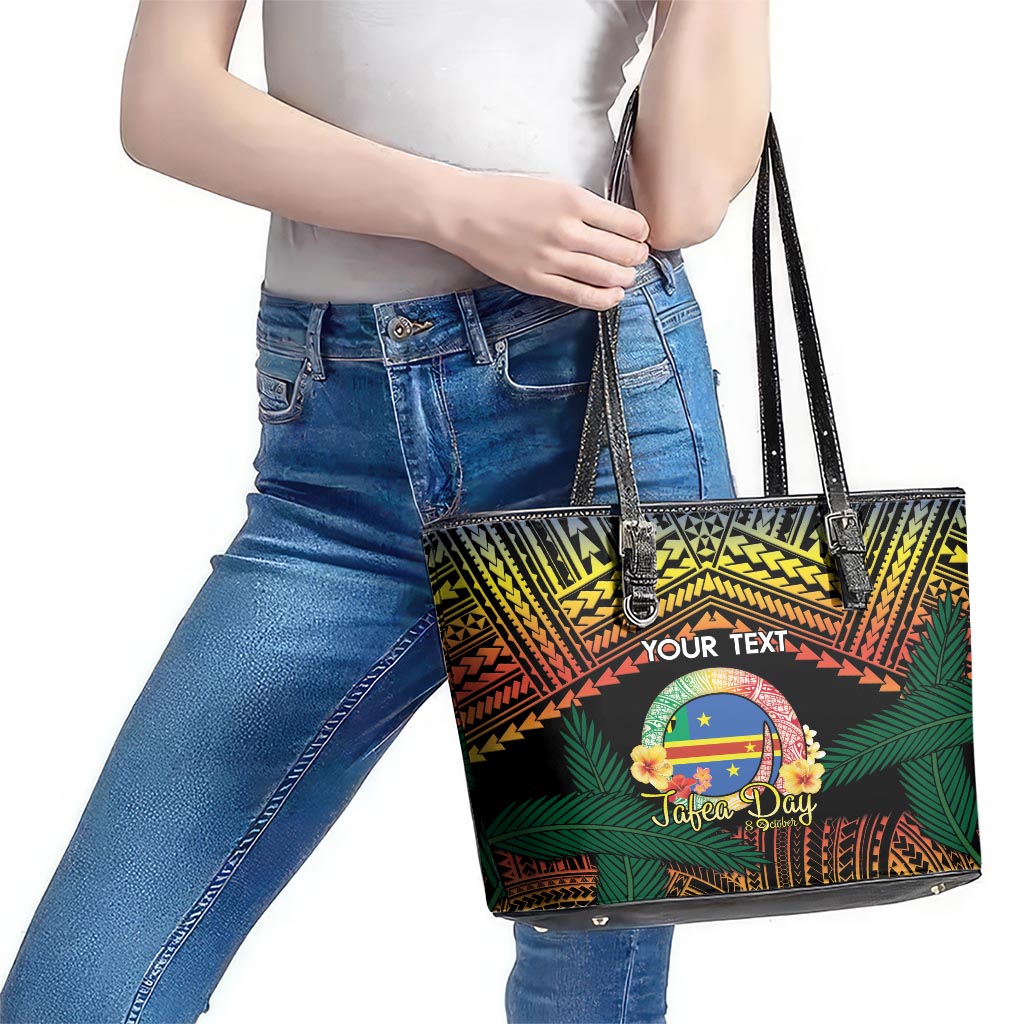 Personalised Tafea Day Leather Tote Bag Vanuatu Provinces Polynesian Pattern LT14 - Polynesian Pride