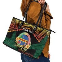 Personalised Tafea Day Leather Tote Bag Vanuatu Provinces Polynesian Pattern LT14 - Polynesian Pride