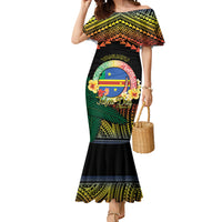 Personalised Tafea Day Mermaid Dress Vanuatu Provinces Polynesian Pattern LT14 Women Black - Polynesian Pride