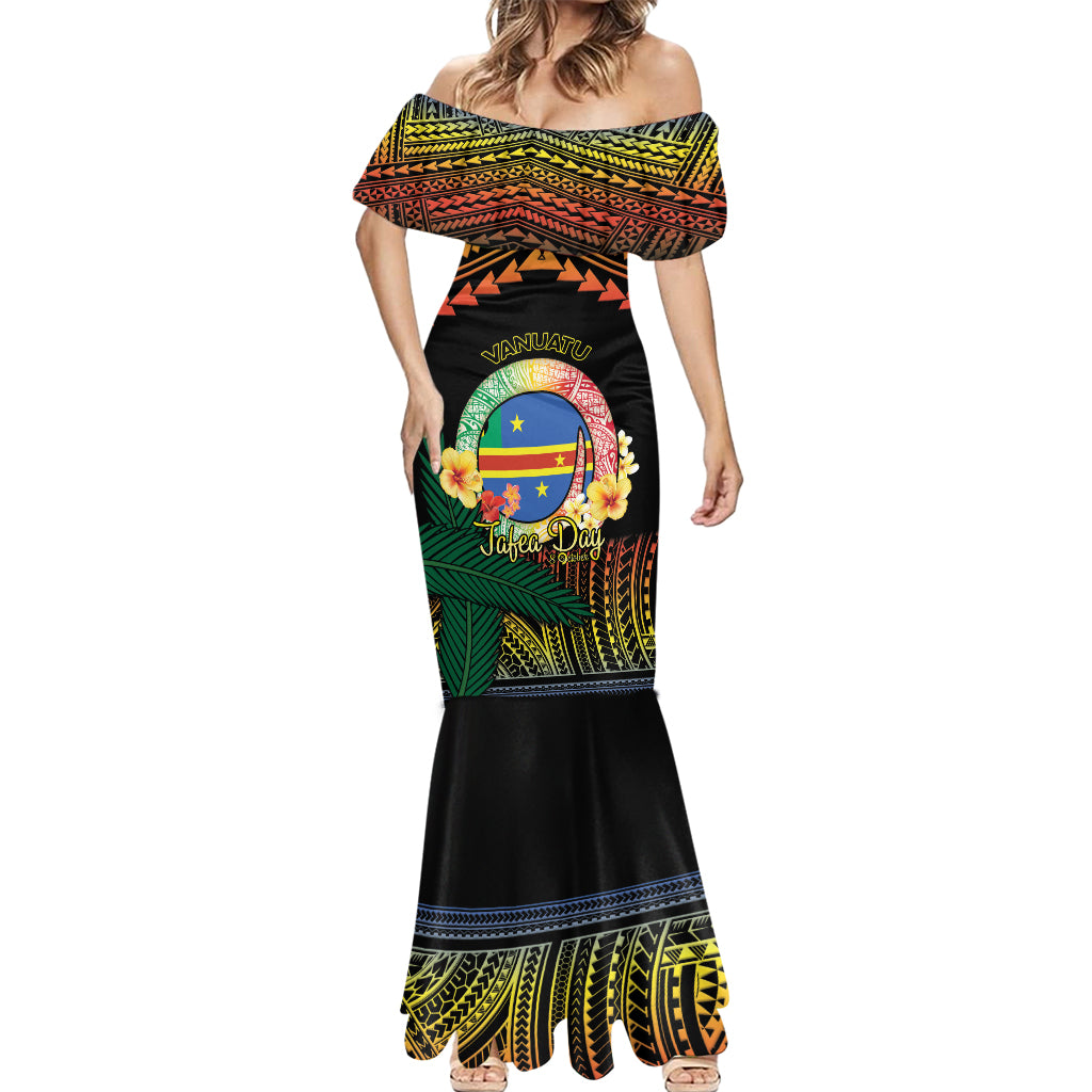 Personalised Tafea Day Mermaid Dress Vanuatu Provinces Polynesian Pattern LT14 - Polynesian Pride