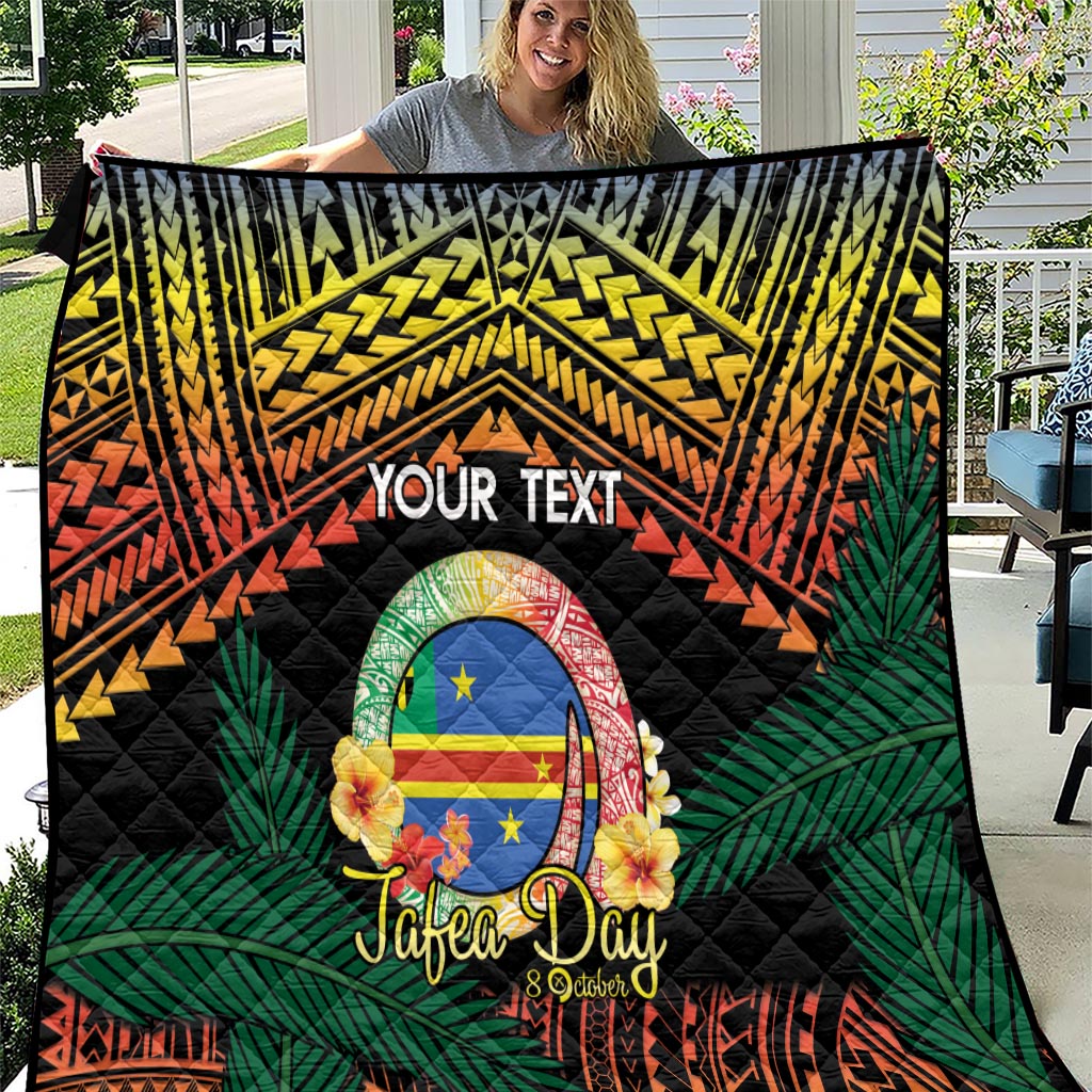 Personalised Tafea Day Quilt Vanuatu Provinces Polynesian Pattern LT14 Black - Polynesian Pride