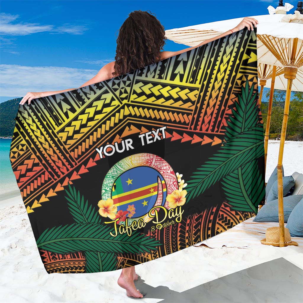 Personalised Tafea Day Sarong Vanuatu Provinces Polynesian Pattern LT14 One Size 44 x 66 inches Black - Polynesian Pride