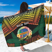 Personalised Tafea Day Sarong Vanuatu Provinces Polynesian Pattern LT14 One Size 44 x 66 inches Black - Polynesian Pride