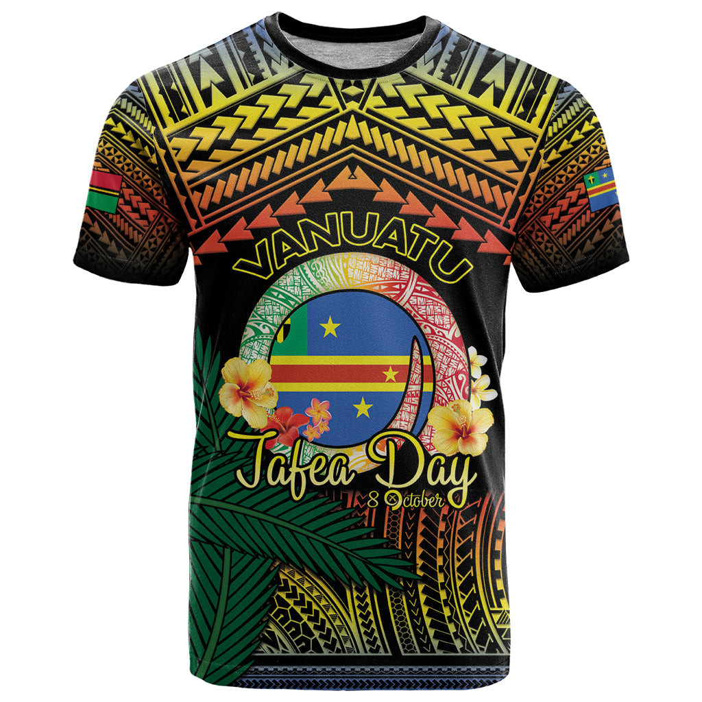 Personalised Tafea Day T Shirt Vanuatu Provinces Polynesian Pattern LT14 Black - Polynesian Pride