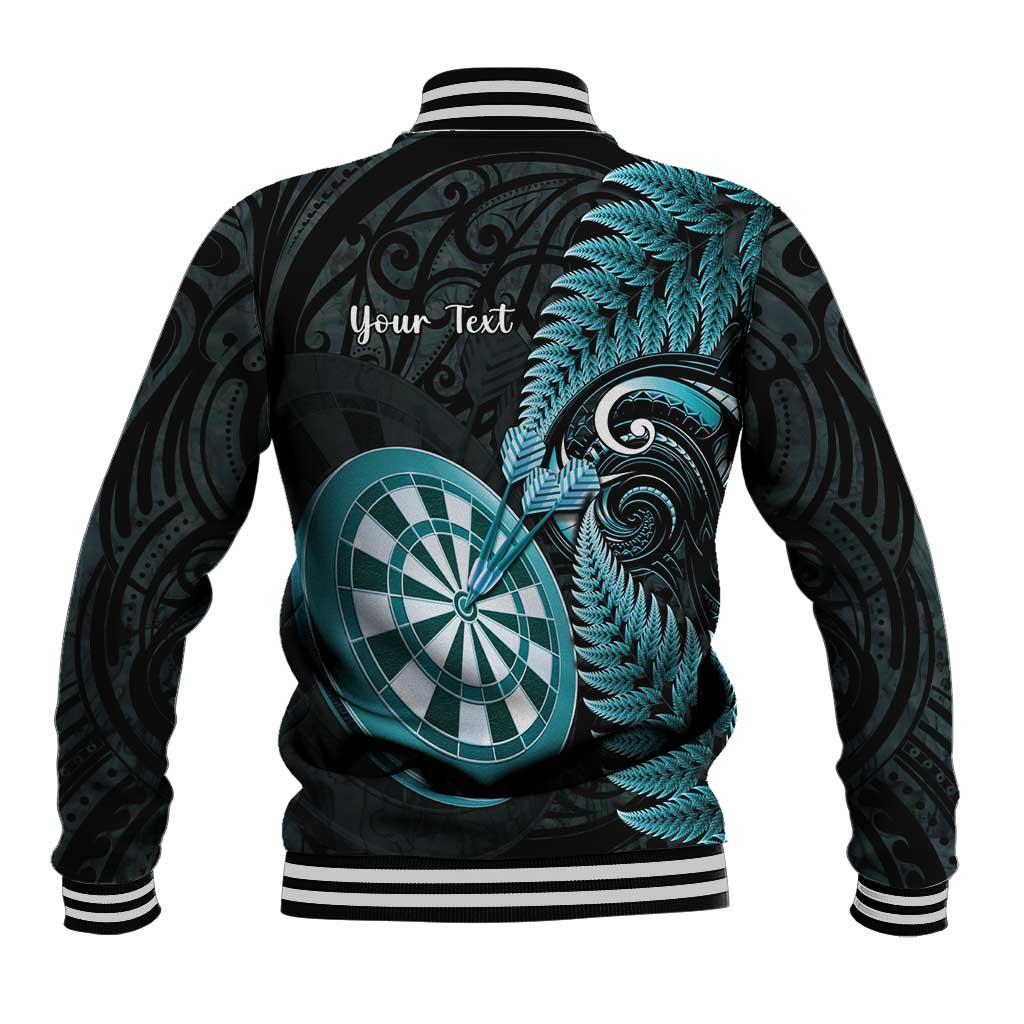 Personalised New Zealand Darts Baseball Jacket Happiness Is A Tight Threesome Maori Paua Shell