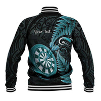 Personalised New Zealand Darts Baseball Jacket Happiness Is A Tight Threesome Maori Paua Shell