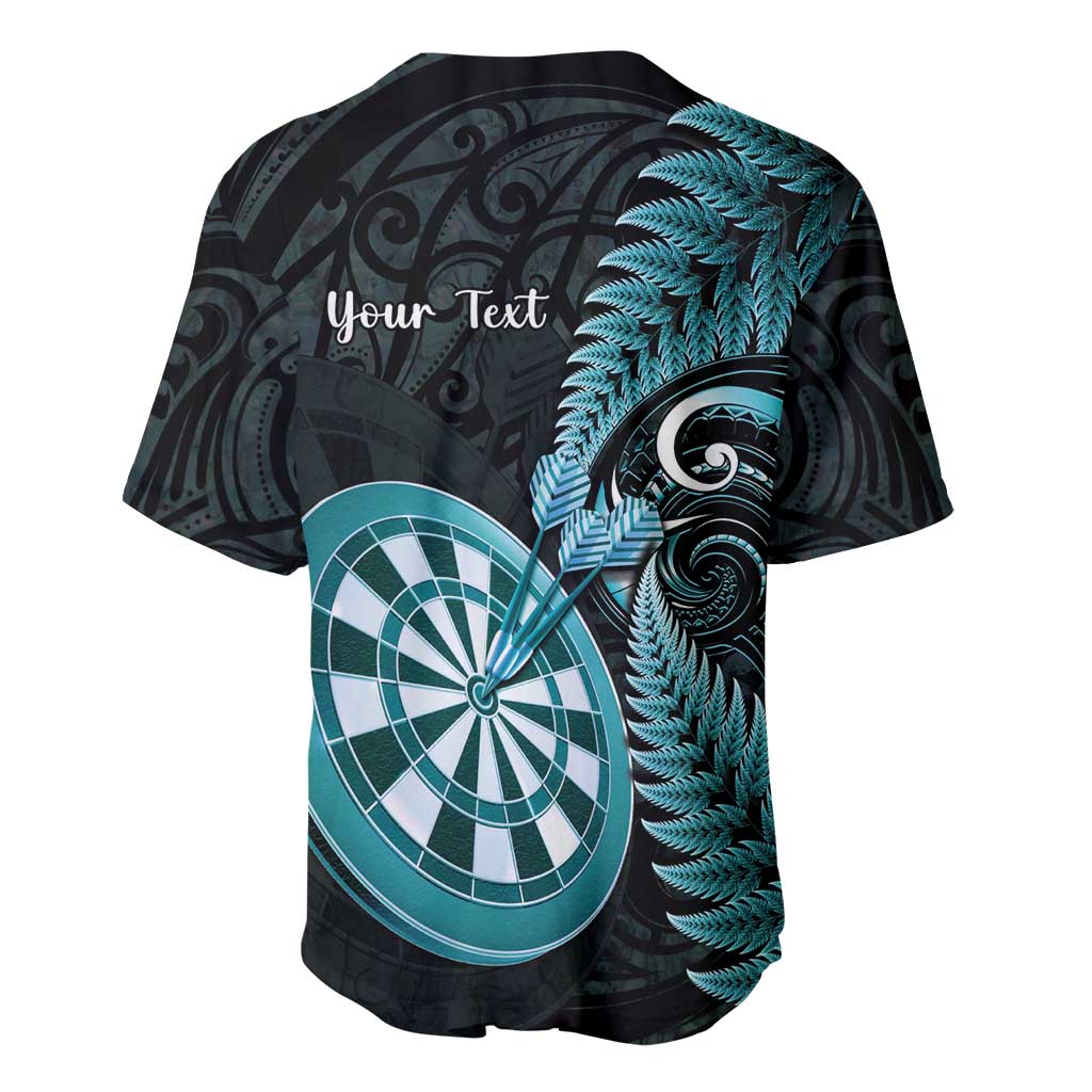 Personalised New Zealand Darts Baseball Jersey Happiness Is A Tight Threesome Maori Paua Shell