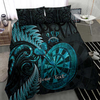 Personalised New Zealand Darts Bedding Set Happiness Is A Tight Threesome Maori Paua Shell
